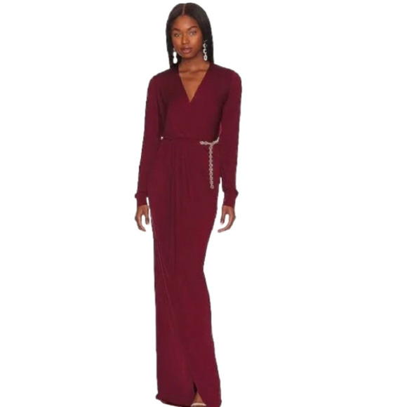 L'AGENCE Dresses & Skirts - L’agence BURGUNDY THEA FRONT TWIST MAXI COLUMN DRESS- SIZE 2- NWOT